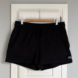 Champion || Black Cotton Lounge Shorts